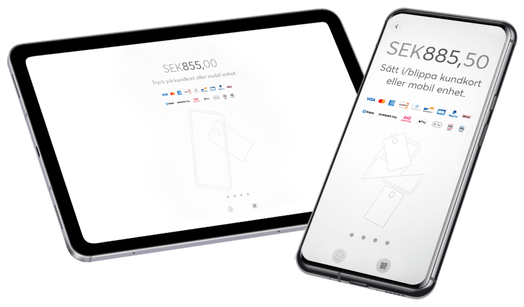 Telefon eller surfplatta som kortterminal och betalterminal med kortinlösen